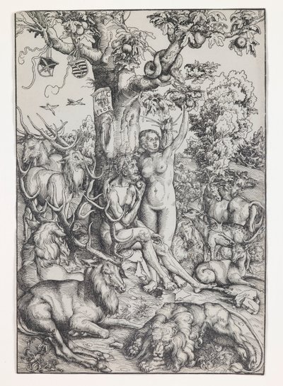 パラダイスのアダムとイブ 作： Lucas Cranach the Elder