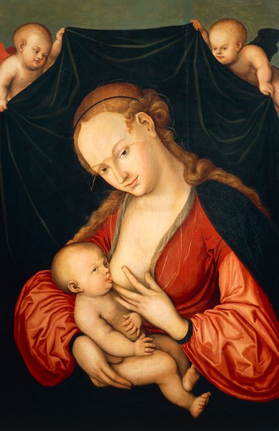 イエスに授乳する聖母マリア 作： Lucas the Elder Cranach