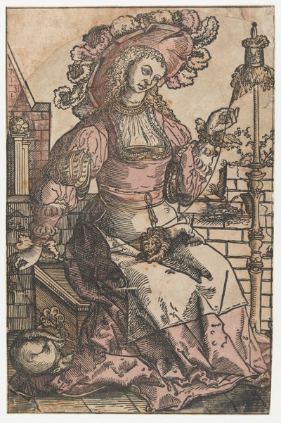 紡ぐ女 作： Lucas van Leyden (attributed to)