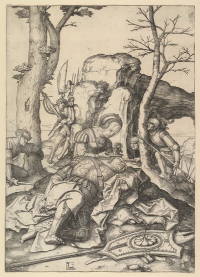 サムソンとデリラ、カリフォルニア州。 1507。 作： Lucas van Leyden