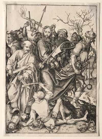 捕らえられたキリスト。 作： Martin Schongauer