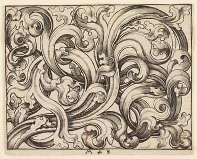 明るい背景に横塗り（横飾り） 作： Martin Schongauer