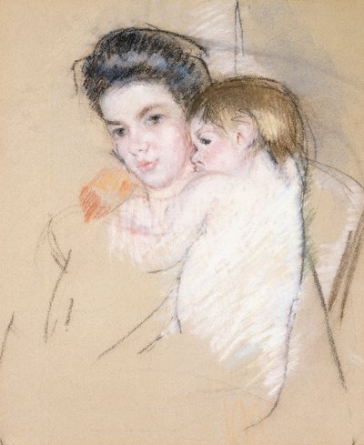 母と裸の子、 作： Mary Cassatt