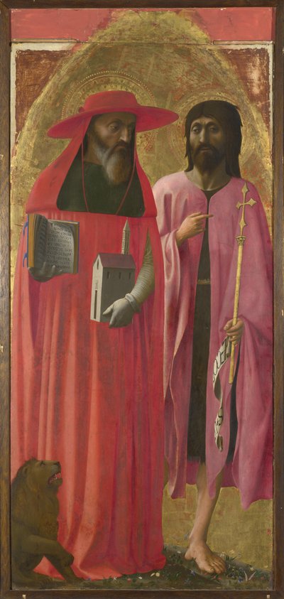 聖人ジェロームと洗礼者ヨハネ、1428-1429年頃 作： Masaccio Masolino