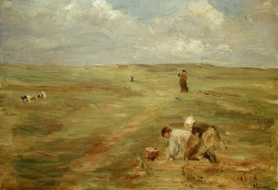 ザントフォールトの砂丘でジャガイモ掘り 作： Max Liebermann