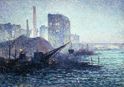 ロンドンのテムズ川、1893年頃 作： Maximilien Luce