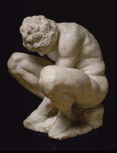 1530年から1534年の間、しゃがむ少年。 作： Michelangelo Buonarroti