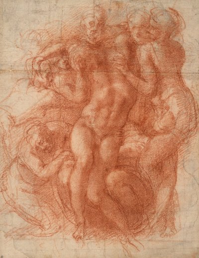 嘆き、1530年頃（赤いチョーク） 作： Michelangelo Buonarroti