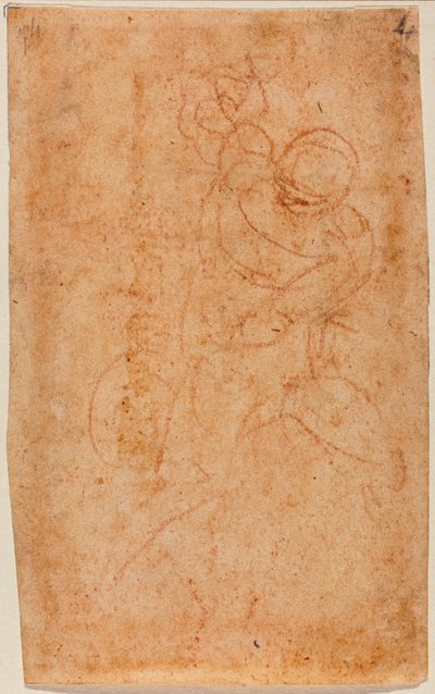 座った男性のヌード 作： Michelangelo Buonarroti