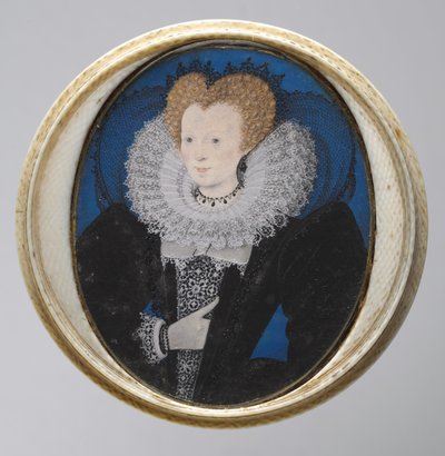 女性の肖像画、1590年代。 作： Nicholas Hilliard