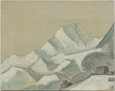 雲を越えたヒマラヤ、スケッチ、1933 作： Nicholas Roerich