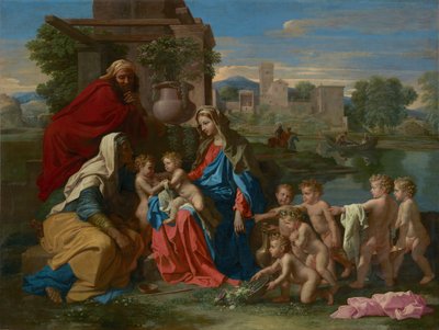 聖家族、1651年頃（キャンバスに油彩） 作： Nicolas Poussin