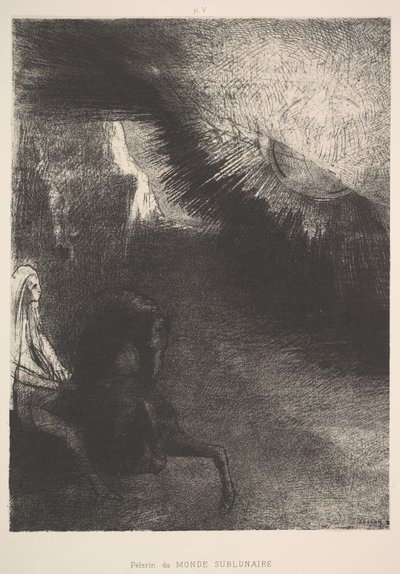 1891年、サブルナーな世界の巡礼者。 作： Odilon Redon