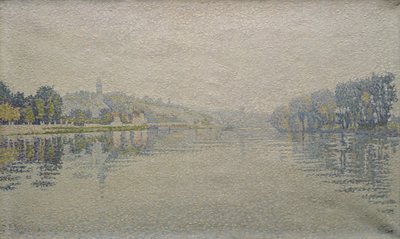 エルブレーでのセーヌ川の眺め、1889年 作： Paul Signac