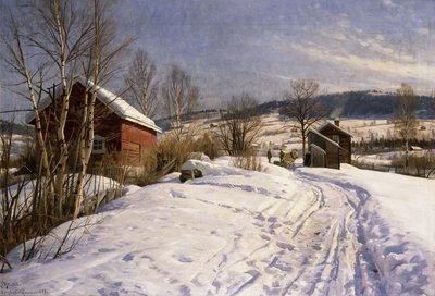 冬の風景、リレハンメル 作： Peder Monsted