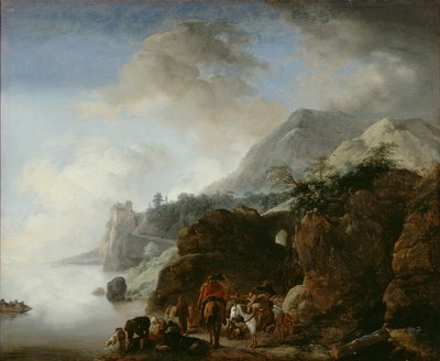 フェリーを待つ旅行者 作： Philips Wouwerman