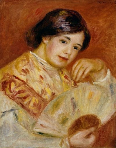 日本のファンとココ、1906年頃 作： Pierre Auguste Renoir