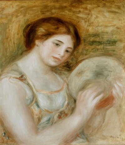 タンバリンを持つ女性 作： Pierre Auguste Renoir