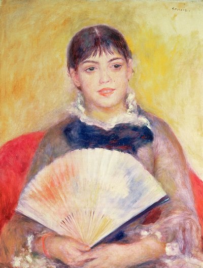 ファンのいる女の子 作： Pierre Auguste Renoir