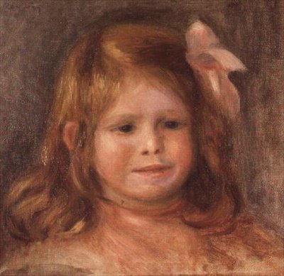 ピンクリボンの少女 作： Pierre Auguste Renoir