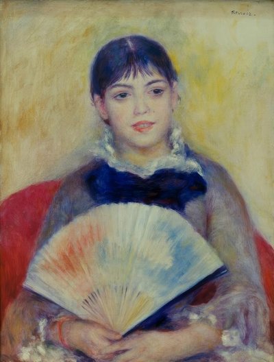 ファンを持つ女性 作： Pierre Auguste Renoir