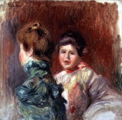 2人の女性の頭 作： Pierre Auguste Renoir