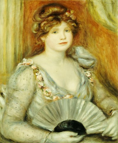 ファンを持つ女性 作： Pierre Auguste Renoir