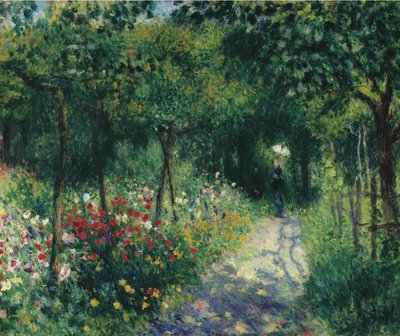 庭の女たち、1873 作： Pierre Auguste Renoir