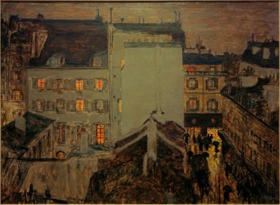 雨の中のモンマルトルまたはトロゼ通り 作： Pierre Bonnard