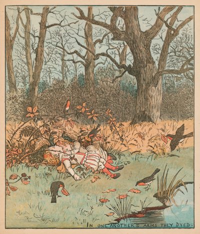 森の中の女の子、c1878。 作： Randolph Caldecott