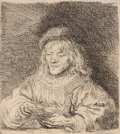 カードプレーヤー、1641年。 作： Rembrandt van Rijn