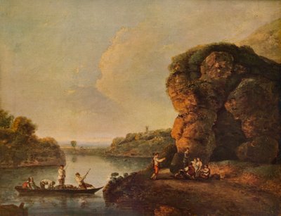 川とボートのある風景、c1758、1938 作： Richard Wilson