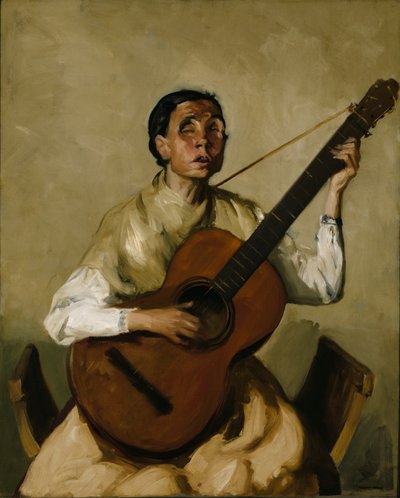 盲目のスペイン人歌手、1912 年。 作： Robert Henri