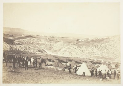 騎馬砲兵隊の野営地、1855 年。 作： Roger Fenton