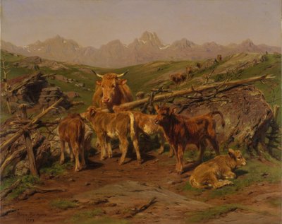 子牛の離乳、1879年。 作： Rosa Bonheur