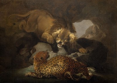 ライオンとヒョウ、1820年。 作： Samuel Howitt