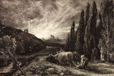 初期の耕作者 作： Samuel Palmer