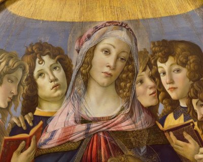 子供と六人の天使とマリア 作： Sandro Botticelli