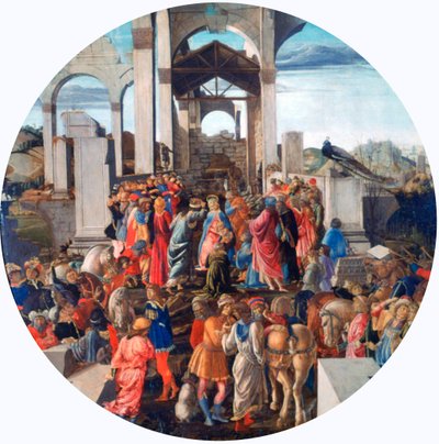 王家の礼拝、c1470-1475 作： Sandro Botticelli