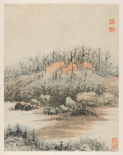 秦淮河の思い出、1642-1707年。 作： Shitao