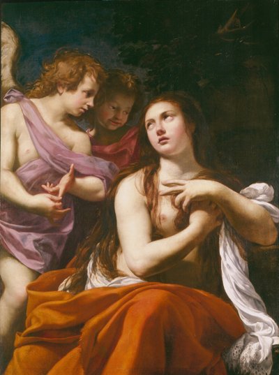 マグダラのマリアと二人の天使、1621年。 作： Simon Vouet