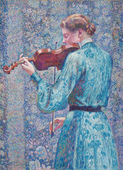 ヴァイオリンを弾くマリー・アン・ウェーバー、1903 作： Théo van Rysselberghe