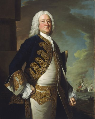 ジョン・バイング提督（1704-1757） 作： Thomas Hudson