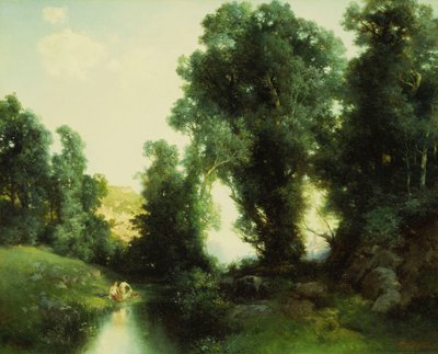 入浴ホール、クエルナバカ、メキシコ、1913 作： Thomas Moran