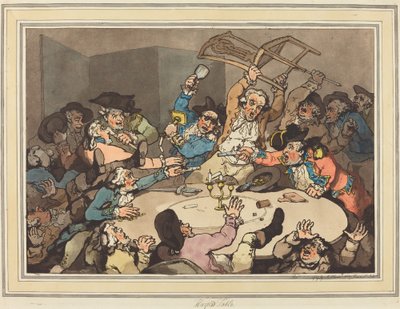 ハザードテーブルでキックアップ 作： Thomas Rowlandson