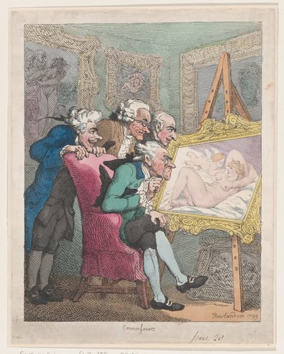 Connoisseurs、1799 年 6 月 20 日、1799 年 6 月 20 日。 作： Thomas Rowlandson