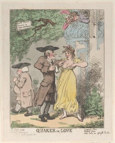 恋するクエーカー、1815年、1815年。 作： Thomas Rowlandson