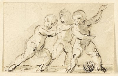 プレイ中の 3 つの Putti 作： Thomas Stothard