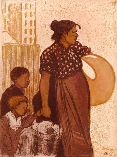 Laundress、c 1900 作： Théophile Alexandre Steinlen