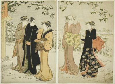 降雪後のまっちの丘 作： Torii Kiyonaga